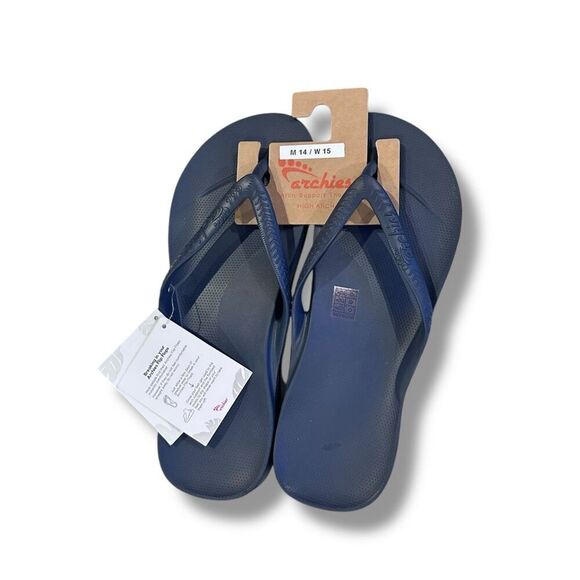 NWT ARCHIES Arch Support Flip Flops Sandals Size 14 Mens 15 Women EU 48.5 - 49 - Picture 1 of 8